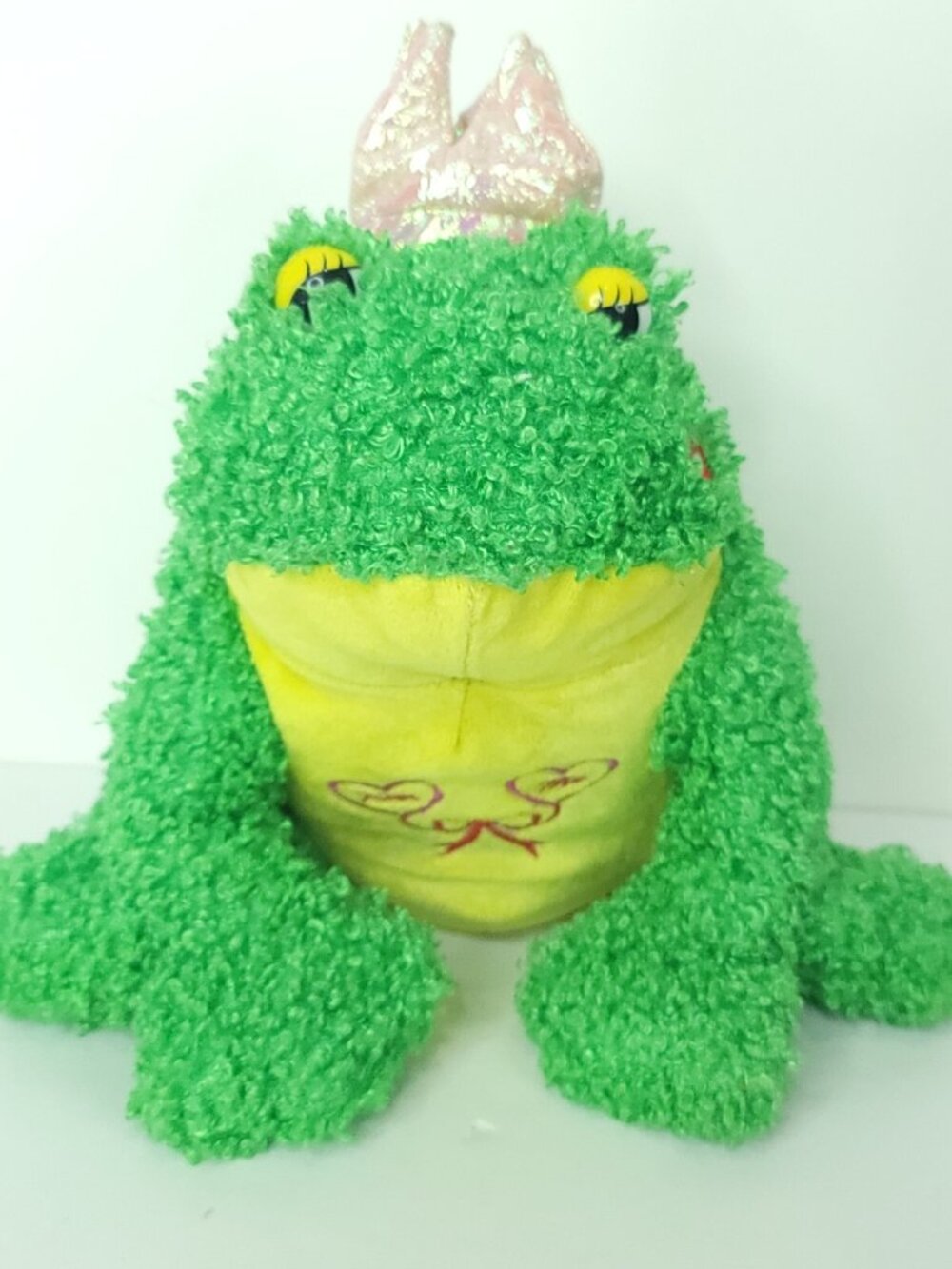 King Toad Frog Prince Plush Stuffed Animal Kiss Me Valentine Shiny Crown 11"